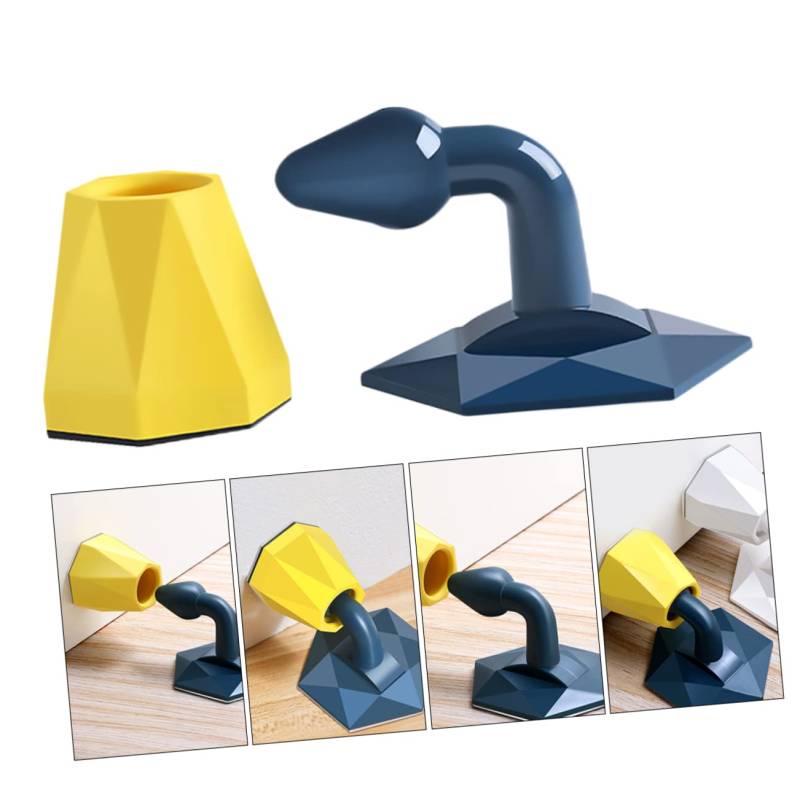 DIYEAH 4 Stück Anti-Kollisions-Türstopper magnetischer türhalter nicht stanzende Türhalter Wandtürstopper Bodentürstopper door stops Möbelbeschläge starke Bodenabsaugung Silikon plus abs von DIYEAH