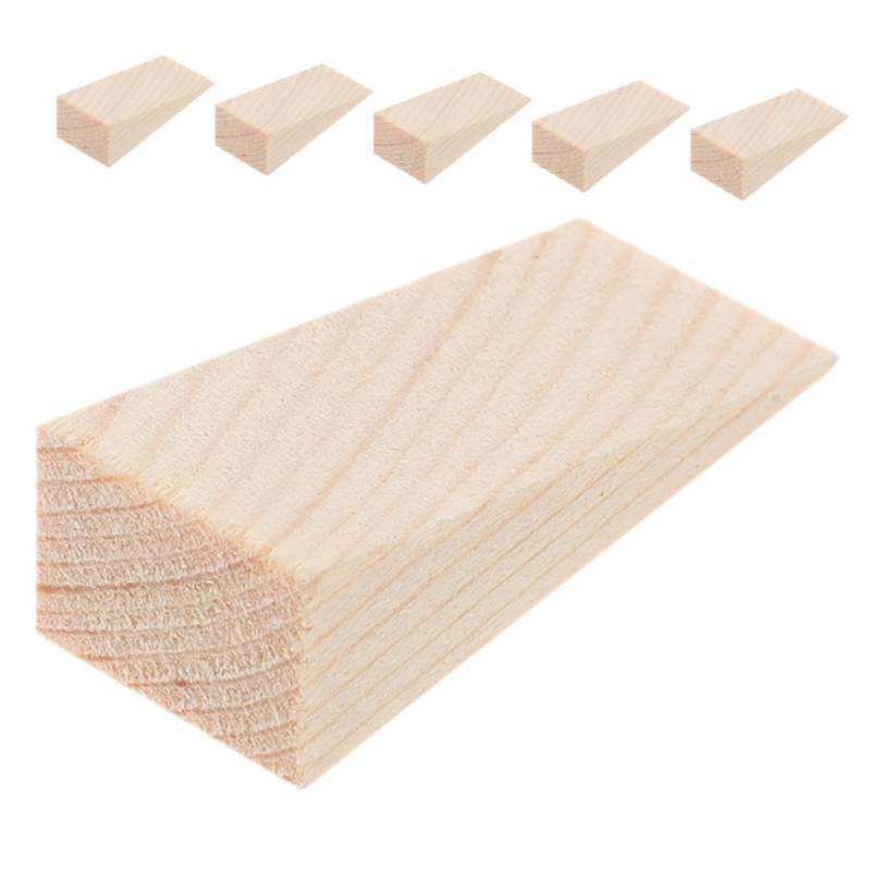 DIYEAH 6 Stück Rutschfeste Holz-türstopper, Holz-türkeilstopper, Holztürblock, Dreieckiger Türstopper Für Bürostuhl, Caning-zubehör von DIYEAH