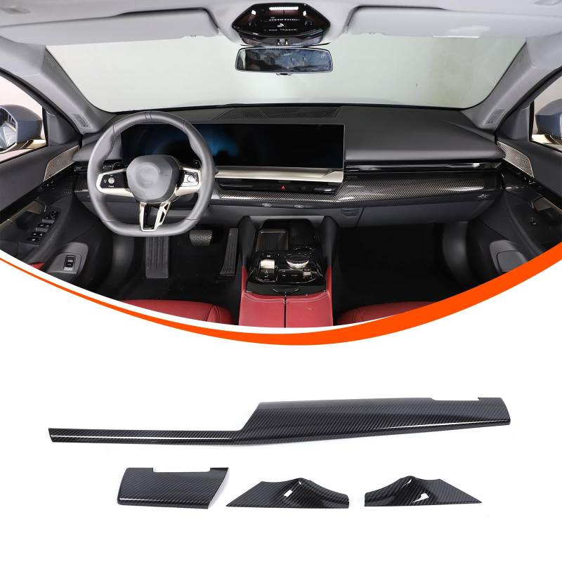 DIYUCAR ABS Carbon Fiber Car Center Console Dashboard Panel Decoration Cover Trim Compatible with 5 Series i5 G60 530 G68 530Li 2024 Interior Accessories von DIYUCAR