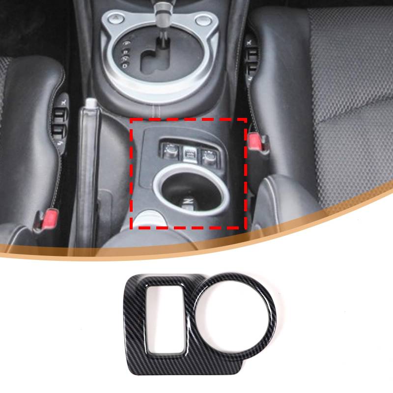 DIYUCAR ABS Kunststoff Auto Mittelkonsole Wasserbecherhalter Rahmen Dekoration Abdeckung Trim Kompatibel mit Nissan 370Z Z34 2009-2020 Innenzubehör von DIYUCAR