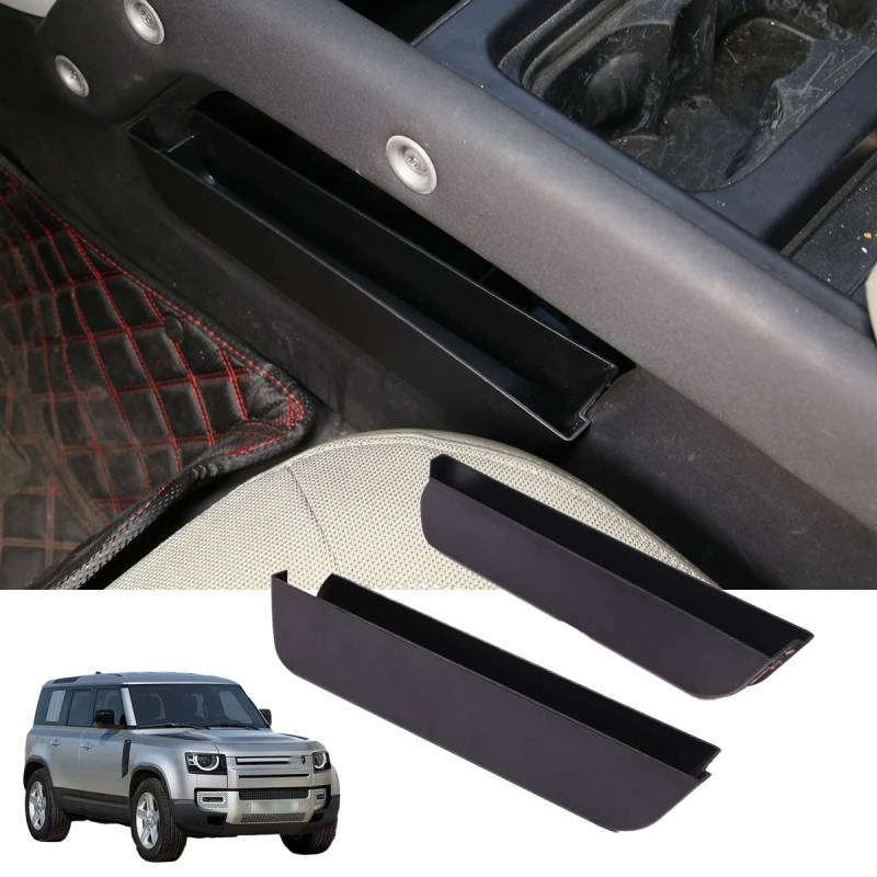 DIYUCAR ABS Schwarz Auto Mittelkonsole Sitz Seite Aufbewahrungsbox Halter Organizer Tablett Für Land Rover Defender 90 110 2020-2022 Auto Zubehör von DIYUCAR