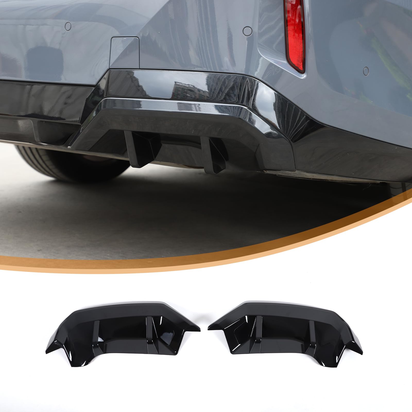 DIYUCAR Auto Heckstoßstange Lippe Spoiler Kompatibel mit BM@*W 5er G60 2024 2025 Untere Heckstoßstange Diffusor Lippe Spoiler Schutzhülle Außen Dekoratives Zubehör (Schwarz) von DIYUCAR