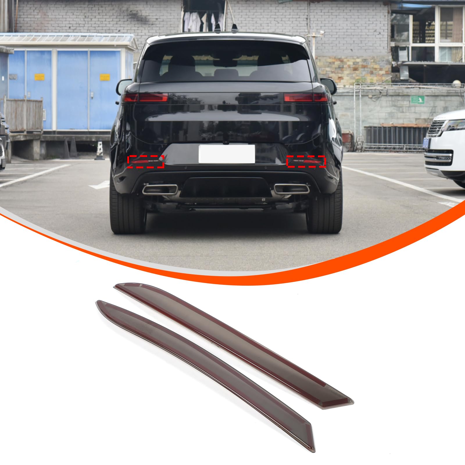 DIYUCAR Auto Nebelscheinwerfer Abdeckung Trim Kompatibel mit Range Rover Sport 2023-2025 Heckstoßstange Nebelscheinwerfer Schutz Abdeckung Smoked Tail Fog Light Cover Außenzubehör von DIYUCAR