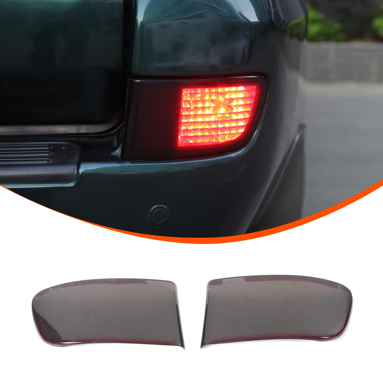 DIYUCAR Auto Nebelscheinwerfer Abdeckung Trim Kompatibel mit Toy@ota Land Cruiser Prado J120 2003-2009 Heckstoßstange Nebelscheinwerfer Schutz Abdeckung Smoked Tail Fog Light Cover Außenzubehör von DIYUCAR