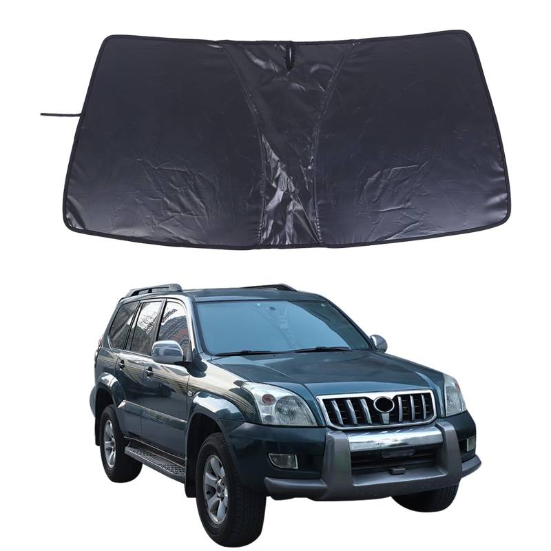 DIYUCAR Auto Windschutzscheibe Sonnenschutz Kompatibel mit Toy@ota Land Cruiser Prado 2003-2023 Auto Frontscheibe Sonnenschutz Blockiert UV-Strahlen Sonnenblende Schutz, Faltbare Windschutzscheibe von DIYUCAR