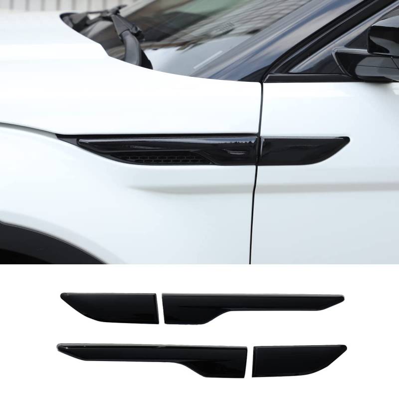 DIYUCAR Für LR Range Rover Evoque 2012–2018 Auto Fender Side Air Vent Outlet Cover Trim Dekorative Aufkleber Auto Zubehör (Glänzend Schwarz) von DIYUCAR