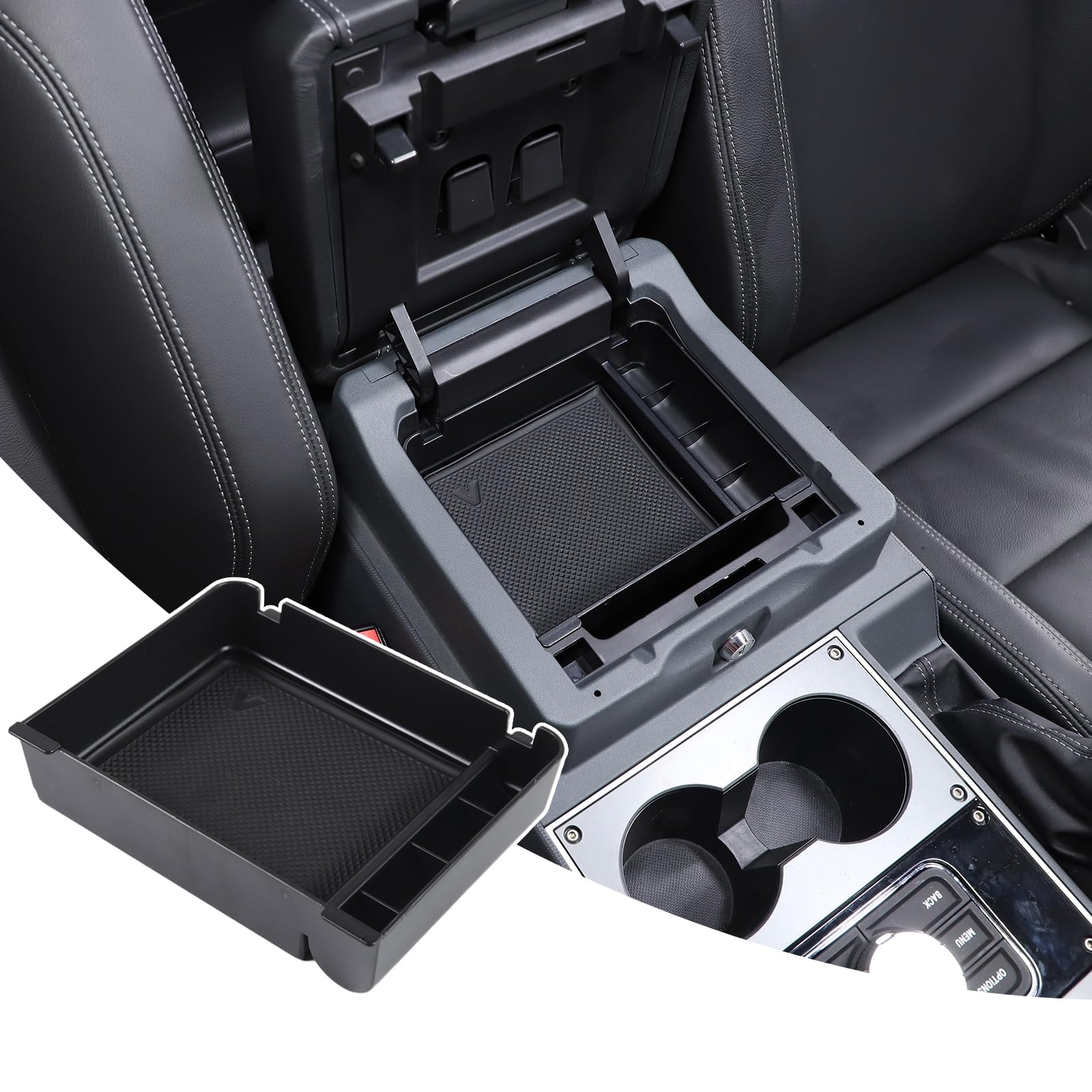 DIYUCAR Kompatibel mit Ineos Grenadier 2020-2024 Mittelkonsole Aufbewahrungsbox Auto Armlehne Organizer Tablett mit Anti-Rutsch-Matte Innenraum Zubehör von DIYUCAR