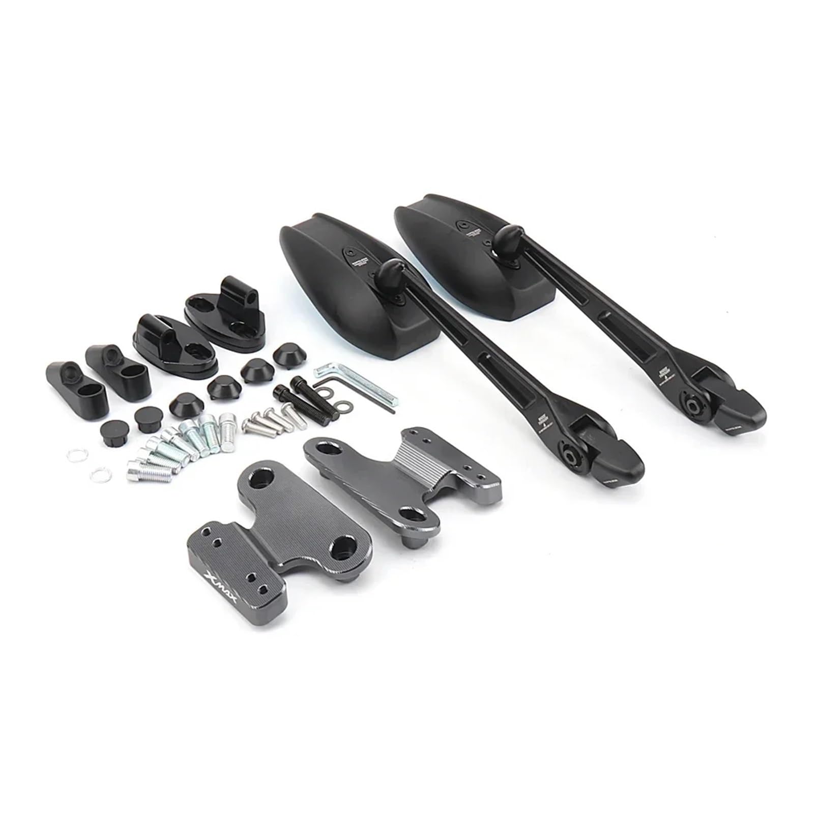 For XMAX300 X-MAX300 X 300 X-MAX 300 2017-2023 Spiegel Set Rückspiegel Vorwärts Halterung Motorrad Zubehör Geeignet(Titanium Set) von DIYUHUO