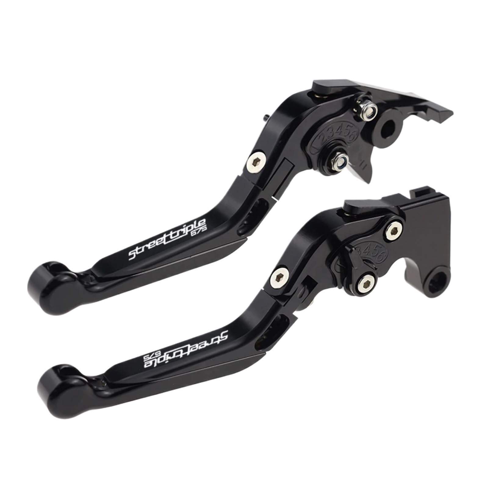 Motorrad CNC Zubehör Klappbar Ausziehbarer Bremskupplungshebelsatz Passend For 675 STREET TRIPLE R RX 2009-2016(U) von DIYUHUO