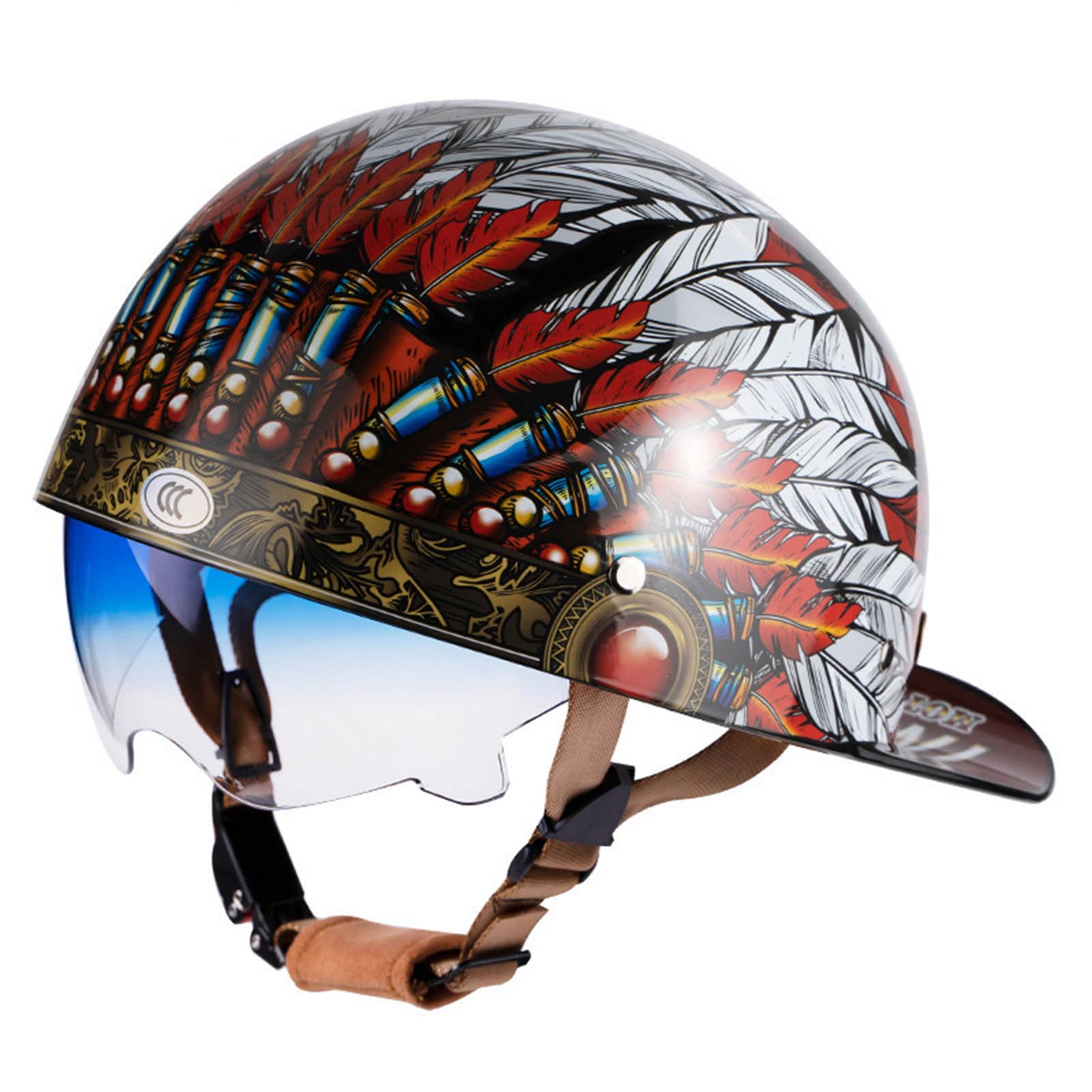 Baseball Kappe Brain-Cap Halbschalenhelm Mit ECE-Zulassung Vintage Motorradhelm Baseball Cap Cruiser Chopper Scooter Helm Herren Retro Motorrad Halbhelm Damen Mofa Helm von DJCALA