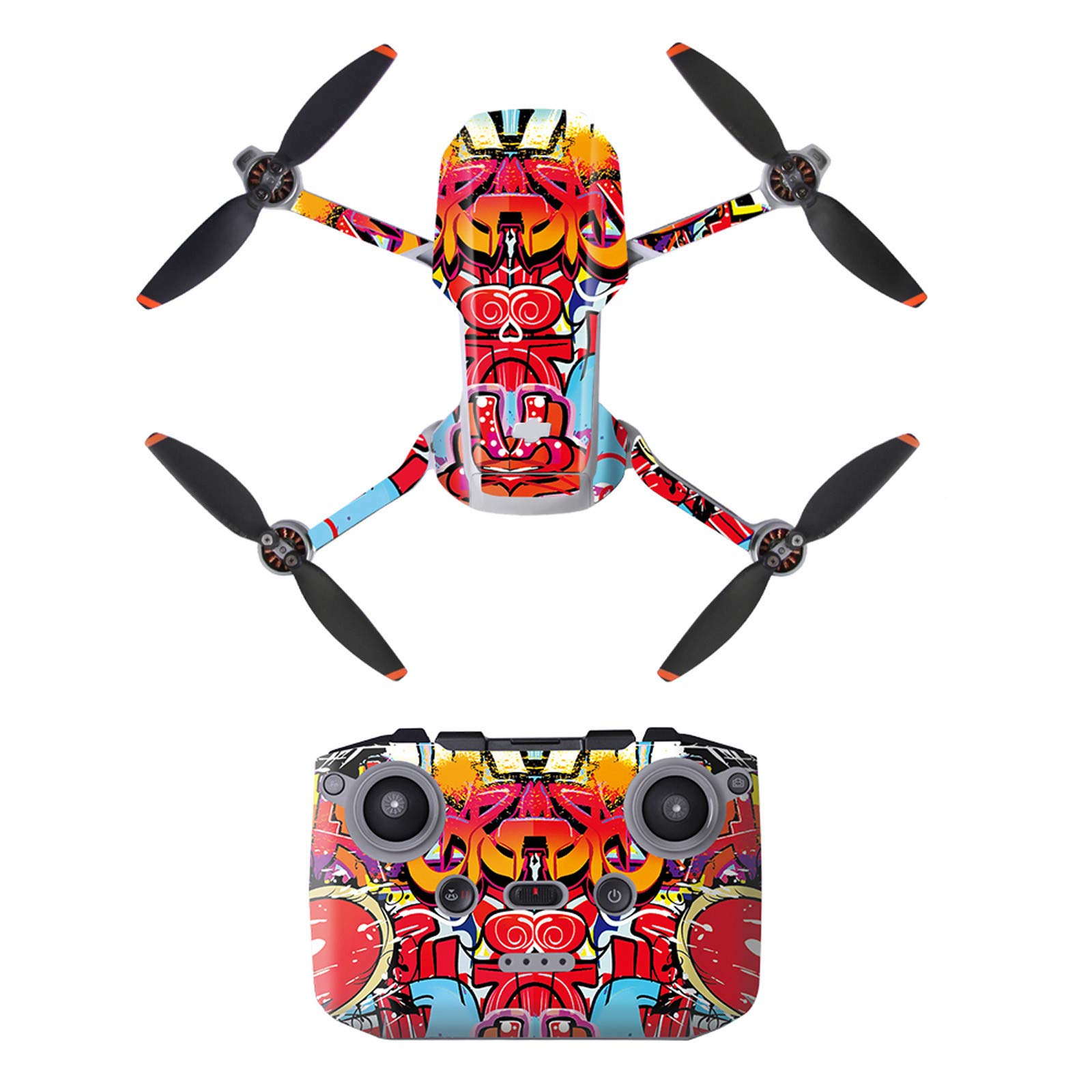 DJFEI Schutzfolie Aufkleber Kit für DJI Mini 2, DIY wasserdichte Aufkleber Skins Wrap Aufkleber Protector für DJI Mavic Mini 2 Drone und Fernbedienung (D) von DJFEI Zubehör für DJI Drone