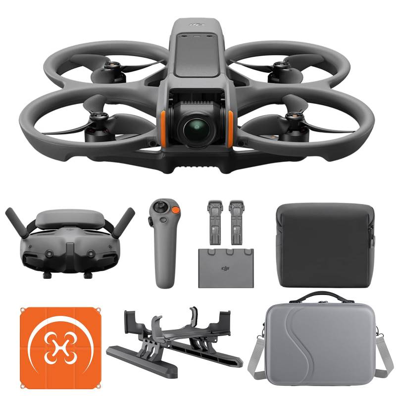 DJI Avata 2 Fly More Combo (Three Batteries) Bundle, FPV-Drohne mit 4K-Kamera, mit Propellerschutz, Flips/Rollen auf Tastendruck, POV Content Kamera-Drohne, inkl. Goggles 3 und RC Motion 3 von DJI