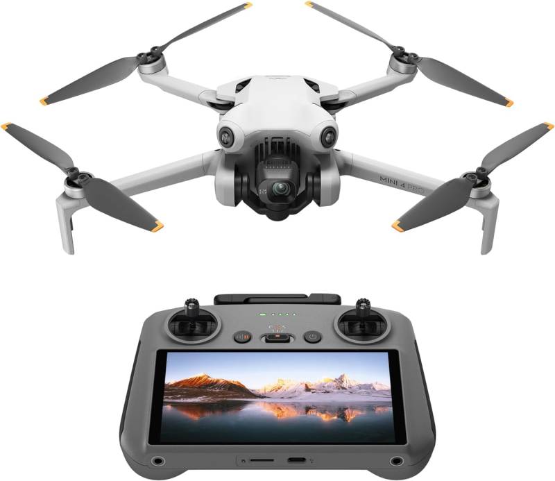 DJI Mini 4 Pro (DJI RC 2 Fernsteuerung), faltbare Mini-Drohne mit 4K-Kamera für Erwachsene, unter 249 g, 34 Minuten Flugzeit, 20 km Video-Übertragung, omnidirektionale Bilderkennung, Klasse-C0 von DJI