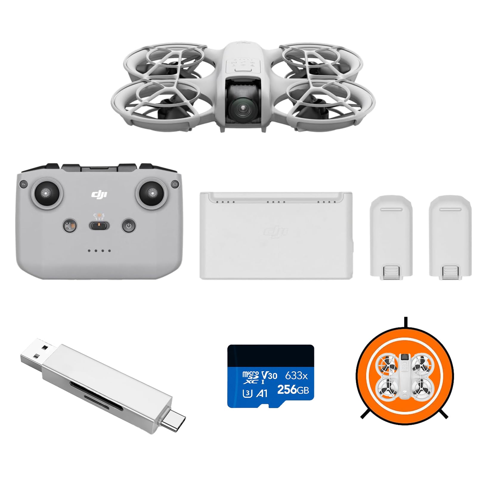 DJI Neo Fly More Combo mit Zubehör, Mini drohne mit 4K Kamera, 135g selbstfliegende Drohne, follow me funktion, Handstart, KI-Motivverfolgung, stabilisiertes Video, mit RC-N3 und 3 Akkus von DJI