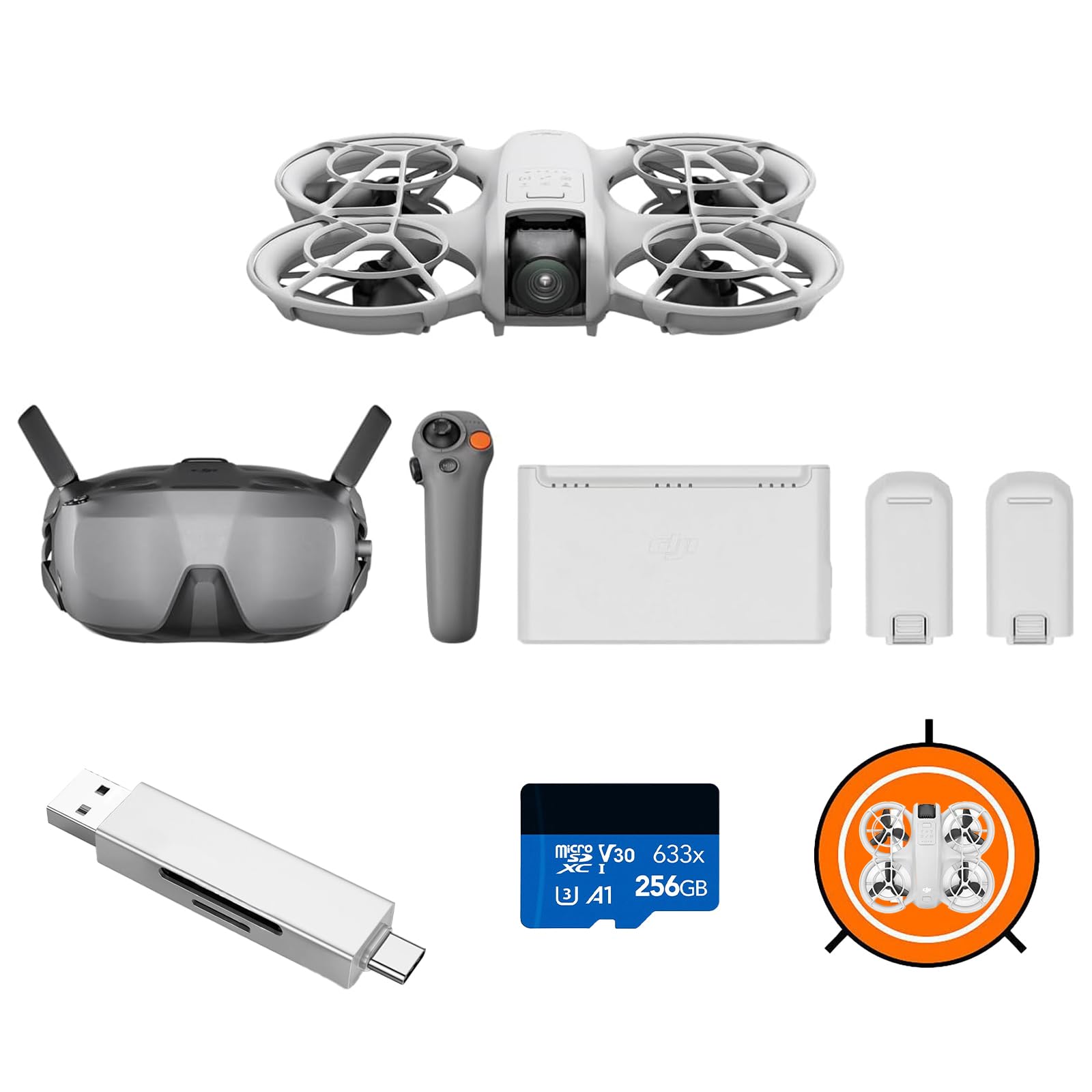 DJI Neo Motion Fly More Combo mit Zubehör, Mini drohne mit 4K UHD-Kamera, 135 g selbstfliegende Drohne, follow me funktion, Handflächenstart, KI-Motivverfolgung, mit RC Motion 3 und 3 Akkus von DJI