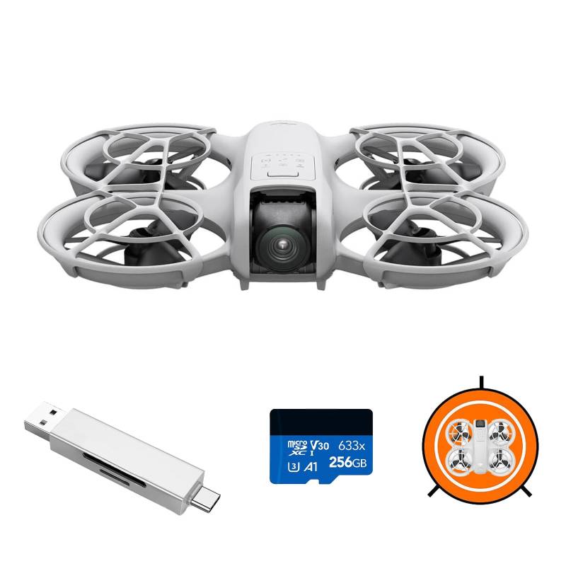 DJI Neo mit Zubehör, Mini Drohne mit Kamera 4K, 135g Selbstfliegende Drohne, Follow me funktion, Handstart, KI-Motivverfolgung, QuickShots, Eingebauter Propellerschutz (Controllerfrei) von DJI