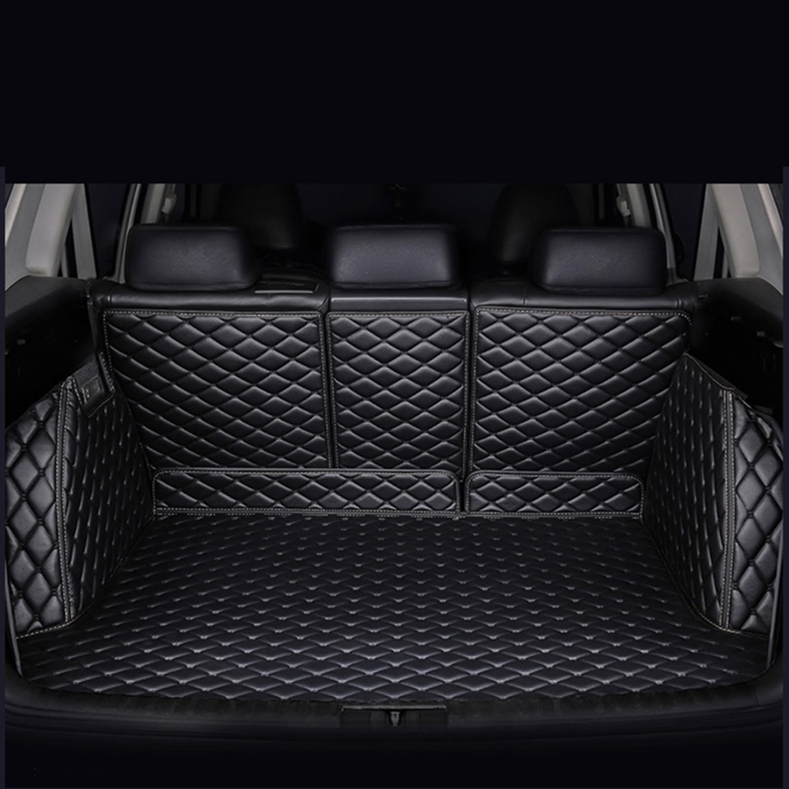 Auto Kofferraummatte für BMW Series 4 Sedan 4-Door 2014-2019(with net on right side), Vollabdeckung Leder Wasserdicht Kofferraum Schutzmatte Innenraum ZubehöR,Black von DJWISLQSA