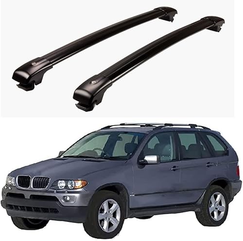 Autodachgepäckträger für BMW X5 E53 2000 2001 2002 2003 2004 2005 2006，Resistant Cross Bar Rooftop High Anti-Diebstahl Design Dachträger Autozubehör. von DKLIMA