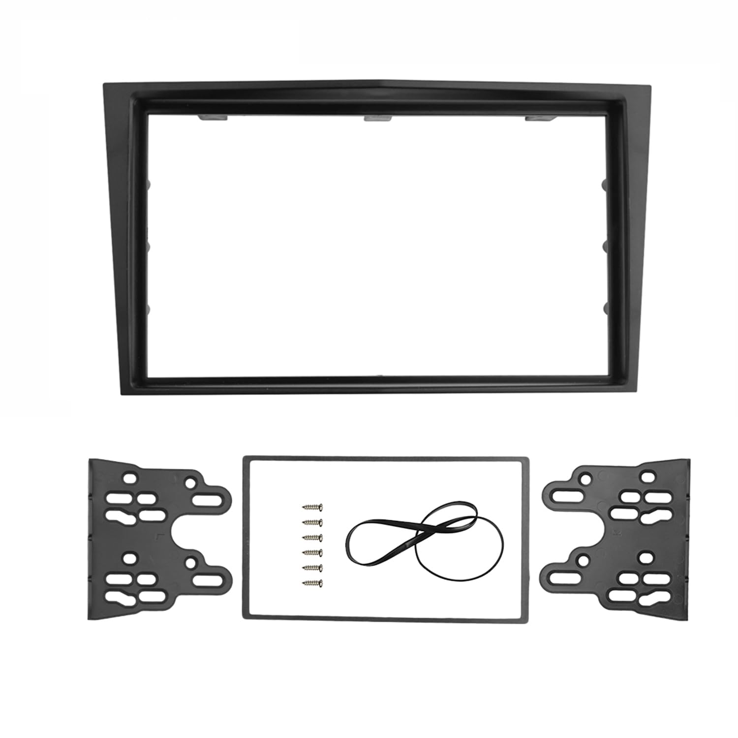 DKMEU Die Instrumententafel für Opel Astra Antara Corsa Zafira GMC installiert die Dekorplatte mit dem doppelten DIN-Radio-Rahmen des eingebauten Stereophon-Panels (schwarz) von DKMEU