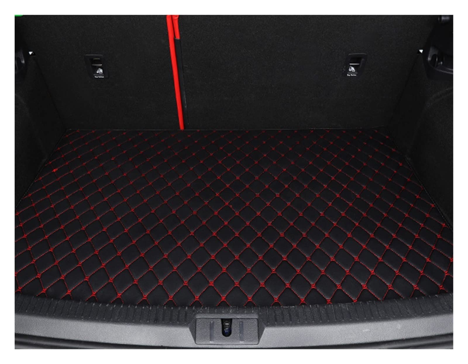 Auto Matten Auto-Fußmatten Für A3 Hatchback/Sportback 2013-2018 Benutzerdefinierte Fußpolster Autoteppichabdeckung Innenraum Automatte(Trunk-Black-RED) von DKPMWD