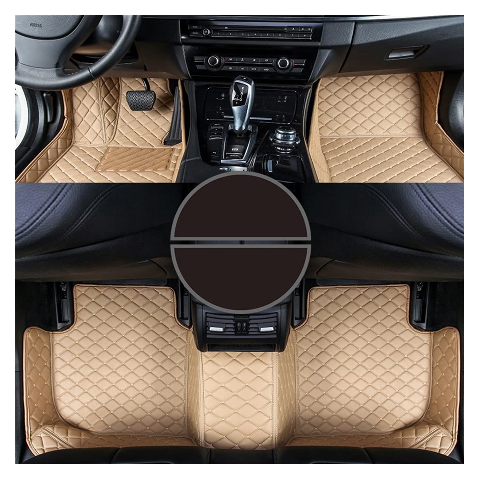 Auto Matten Auto-Fußmatten Für A6 Für Avant Für 4G5 Für 4GD Für C7 Für 4F5 Für C6 Fuß Coche Zubehör Autoteppiche Automatte(Beige) von DKPMWD