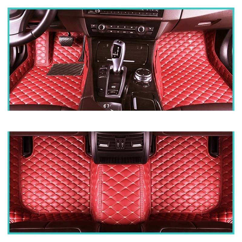 Auto Matten Auto-Fußmatten Für Benz Für GLC Coupe SUV Für X253 Für C253 2017 2018 2019 2020Custom Foot Pads Autoteppichabdeckung Innenausstattung Automatte(Rot) von DKPMWD