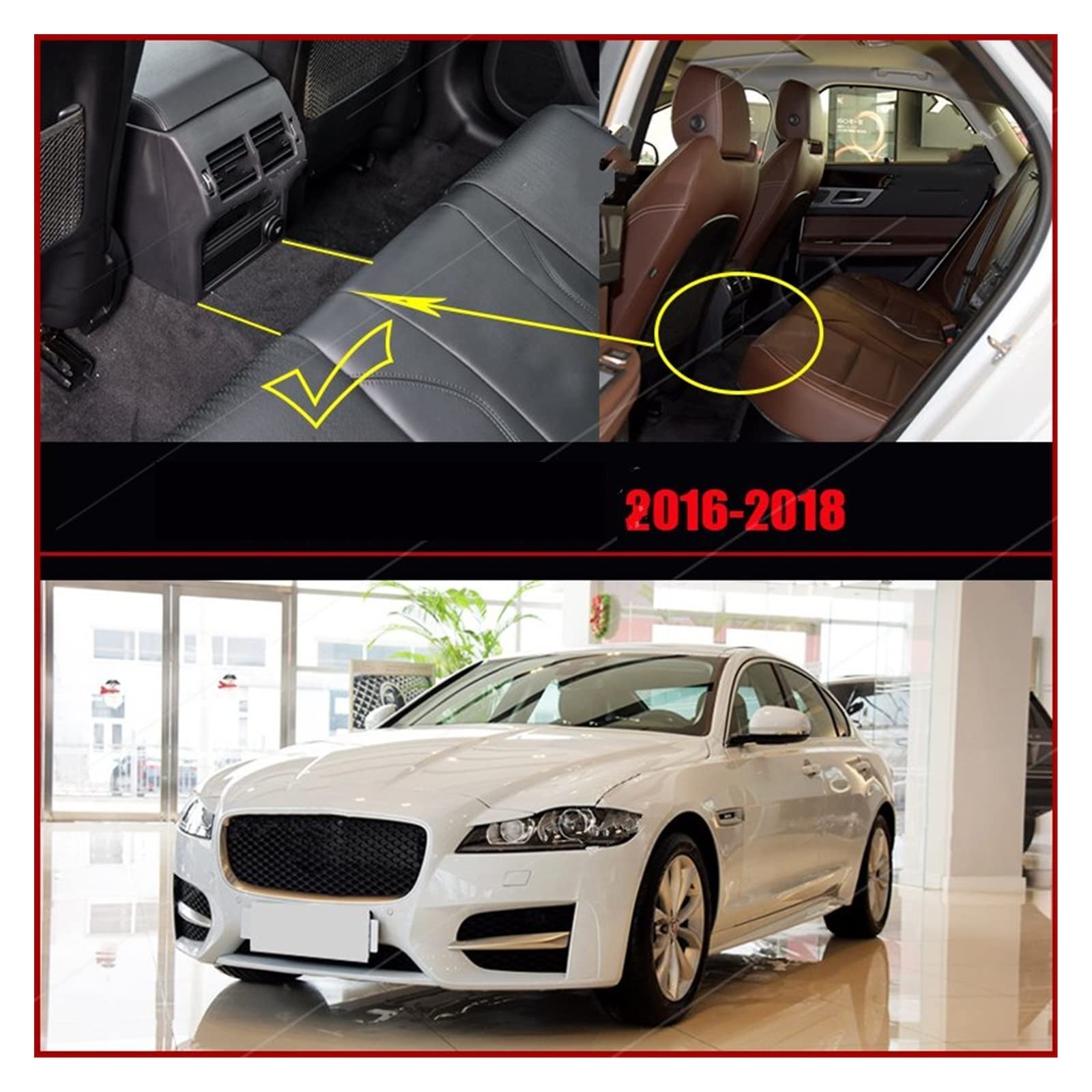 Auto Matten Auto-Fußmatten Für Jaguar Für XF Für Limousine 2016 2017 2018 Custom Auto Foot Pads Autoteppichabdeckung Automatte(Wine) von DKPMWD