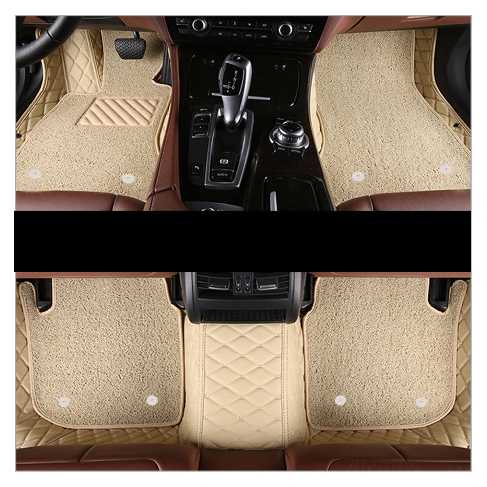 Auto Matten Auto-Fußmatten Für Lexus Für NX-Serie 200 300h 300 200t 2015-2019 2020 Auto-Fußpolster Benutzerdefinierte Teppiche Teile Automatte(Beige-Beige) von DKPMWD