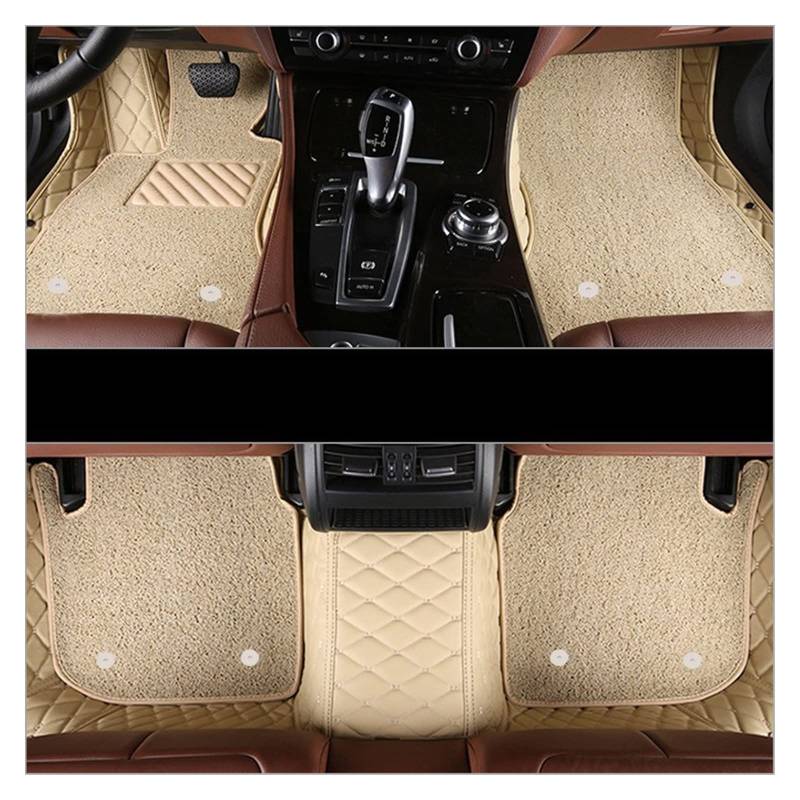 Auto Matten Auto-Fußmatten Für Lexus Für is-Serie 200 300 300C 250 250C 2008-2011 2012 Auto-Fußpolster Benutzerdefinierte Teppiche Teile Automatte(Beige- Beige) von DKPMWD