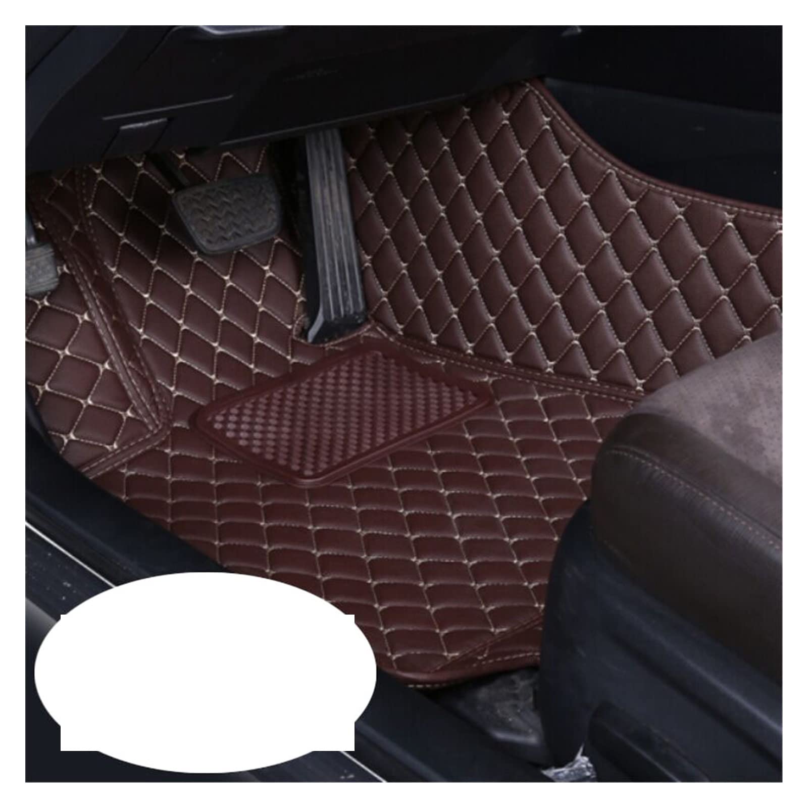 Auto Matten Auto-Fußmatten Für Peugeot 2008 2019 2018 2017 2016 2015 2014 2013 Auto Styling Kunstleder Teppich Dash Mats Autoinnenraum Automatte(Front 1pcs Coffee) von DKPMWD