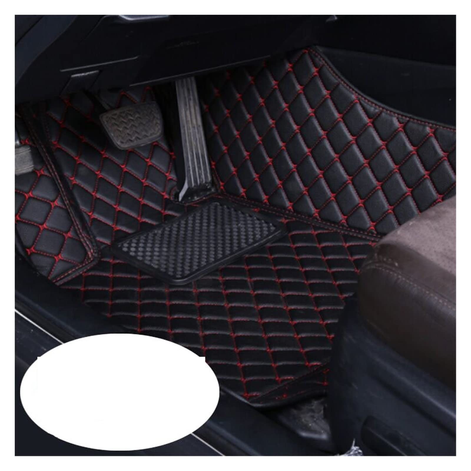 Auto Matten Auto-Fußmatten Für Peugeot 308 2009-2016 Zubehör Benutzerdefinierte Teppiche Car Styling Rug Automatte(Front 1pc Black red) von DKPMWD