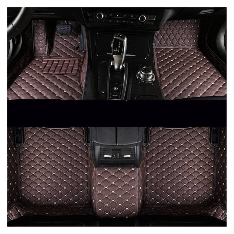 Auto Matten Auto-Fußmatten Für Toyota Für Tundra Five Seats 2014 2015 Custom Auto Foot Pads Automobile Carpet Cover Automatte(Kaffee) von DKPMWD