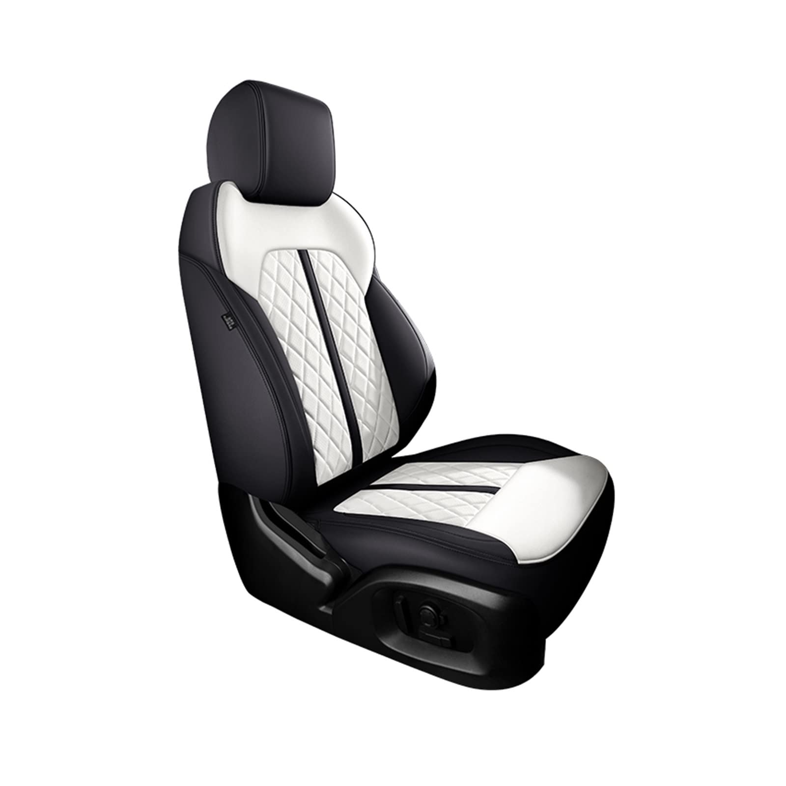 Auto-Sitzbezug Auto Sitz Abdeckung Für Peugeot 207 2009 2010 2011 2012 2013 2014 Zubehör Innen Auto Full Set Autos Custom Leder Autositzbezüge(Black White) von DKPMWD