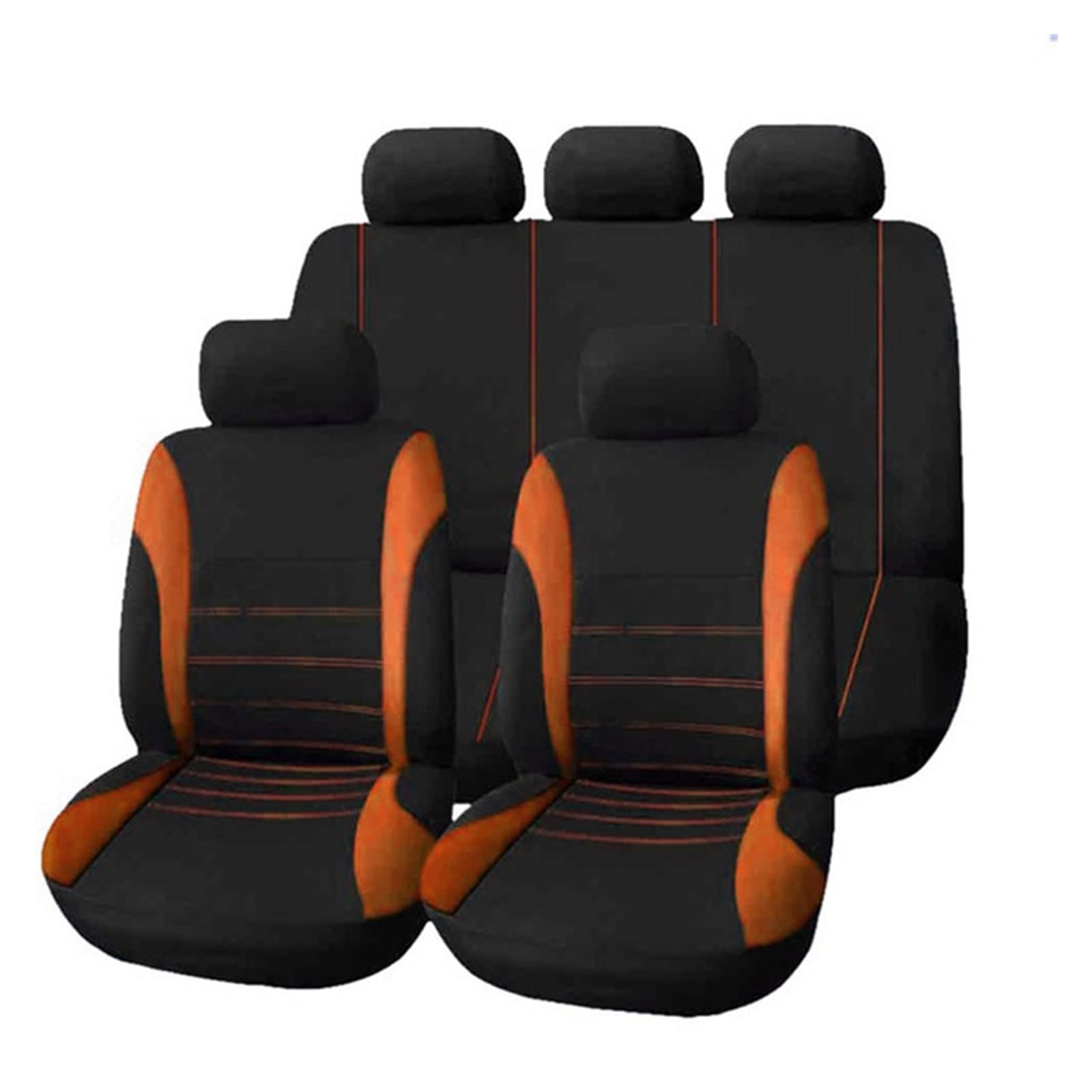 DKPMWD Auto-Sitzbezug 9PCS Universal Auto Sitz Abdeckung Covers Schutz Für Armlehne Für Erfassen Für Clio 4 Für Fluence Für Kadjar Für Kaptur Autositzbezüge(Orange) von DKPMWD