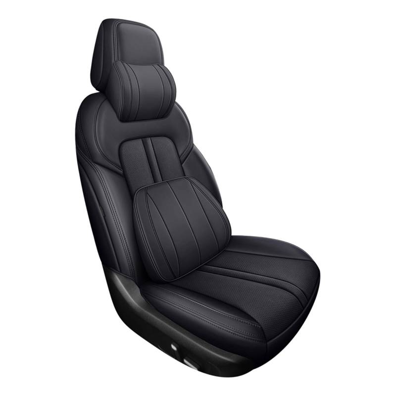 DKPMWD Auto-Sitzbezug Automobile 360° Full Cover Autositzbezug Für CRV 2017-2021 Styling Echtleder Innenzubehör Autositzbezüge(Pillow Black) von DKPMWD