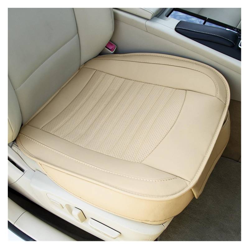 DKPMWD Auto-Sitzbezug Autositzbezug, PU-Leder Umwickelt Fahrzeugsitzschutz Kissen rutschfest Universell Für Limousine SUV LKW Pickup Autositzbezüge(Beige back1 pc) von DKPMWD