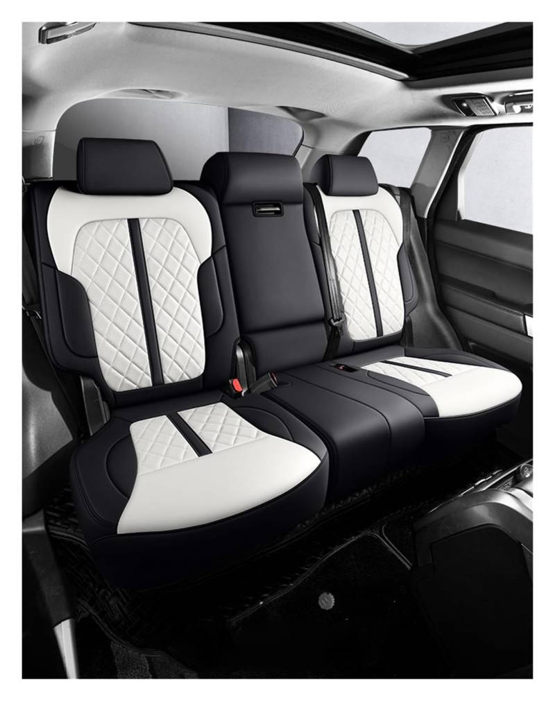 DKPMWD Auto-Sitzbezug Autositzbezug Für E90 2006–2009 Autozubehör, Innenausstattung, Autos, Individuelles Leder Autositzbezüge(Rear Black White) von DKPMWD