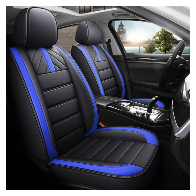 DKPMWD Auto-Sitzbezug Autositzbezug Für Volvo XC60 XC90 XC40 XC70 S60L C30 S80 S90 V50 V60 Autozubehör Innendetails Sitzschutz Autositzbezüge(A Black Blue 5 Seat) von DKPMWD