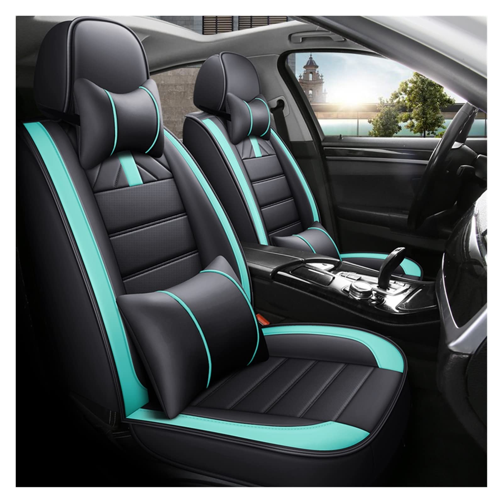 DKPMWD Auto-Sitzbezug Autositzbezug Für Volvo XC60 XC90 XC40 XC70 S60L C30 S80 S90 V50 V60 Autozubehör Innendetails Sitzschutz Autositzbezüge(B Bk Green 5 Seat) von DKPMWD