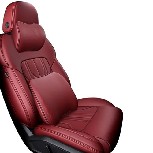 DKPMWD Auto-Sitzbezug Custom Fit Auto Sitzbezug Für Toyota Für Rav4 2009 2010 2011 2012 Auto Luxus Wasserdicht Atmungsaktiv Autositzbezüge(Front Wine red) von DKPMWD