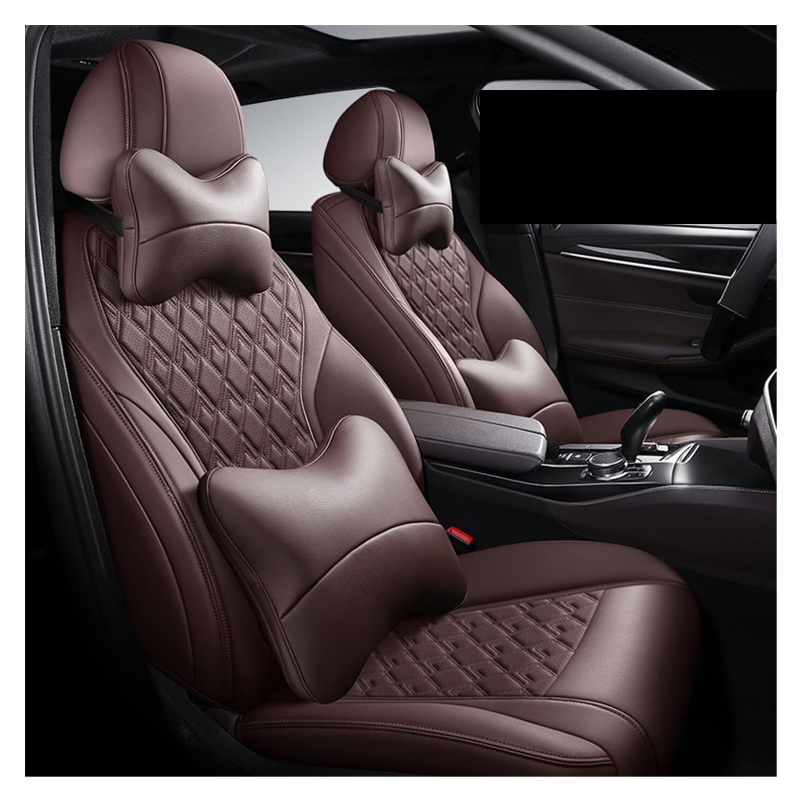 DKPMWD Auto-Sitzbezug Customization Style Autositzbezug Für F32 Coupe 4 Series 2014 2015 2016 2017 2018 2019 Jahr Innendetails Leder Autositzbezüge(Coffee Pillow) von DKPMWD