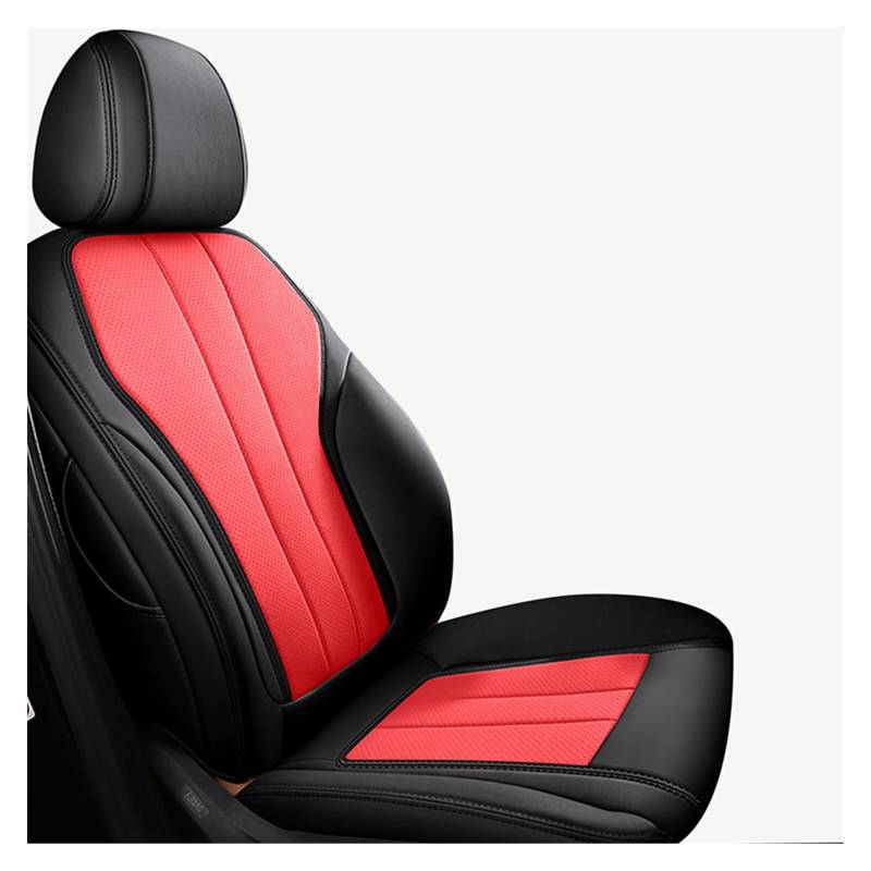 DKPMWD Auto-Sitzbezug Leder-Autositzbezüge Für Mitsubishi Für ASX 2013 2014 2015 2016 2017 2018 2020 Innenteile Automobilzubehör Autositzbezüge(Front Black red) von DKPMWD