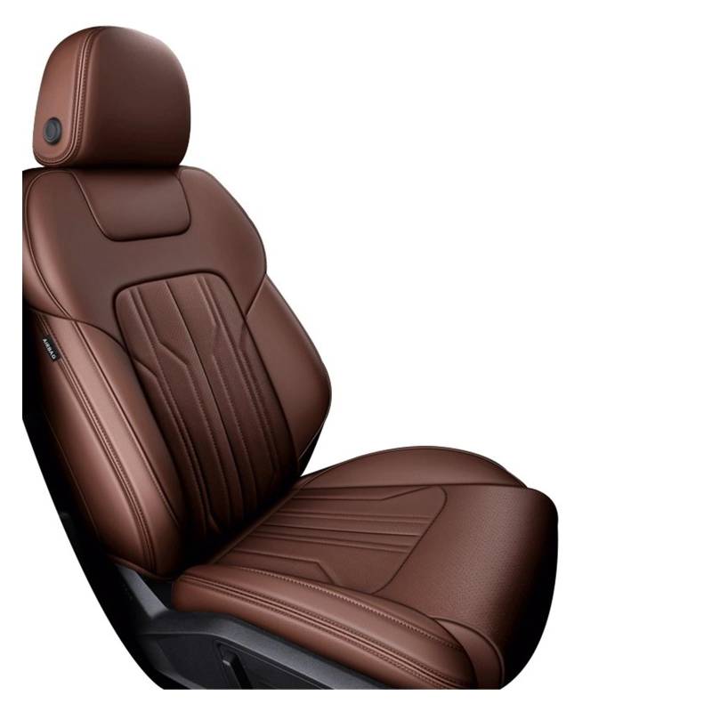 DKPMWD Auto-Sitzbezug Maßgeschneiderte Autositzbezüge Für Opel Für Vectra C 2004–2006, Autozubehör, Wasserdicht, Atmungsaktiv, Kunstleder Autositzbezüge(Front Brown) von DKPMWD