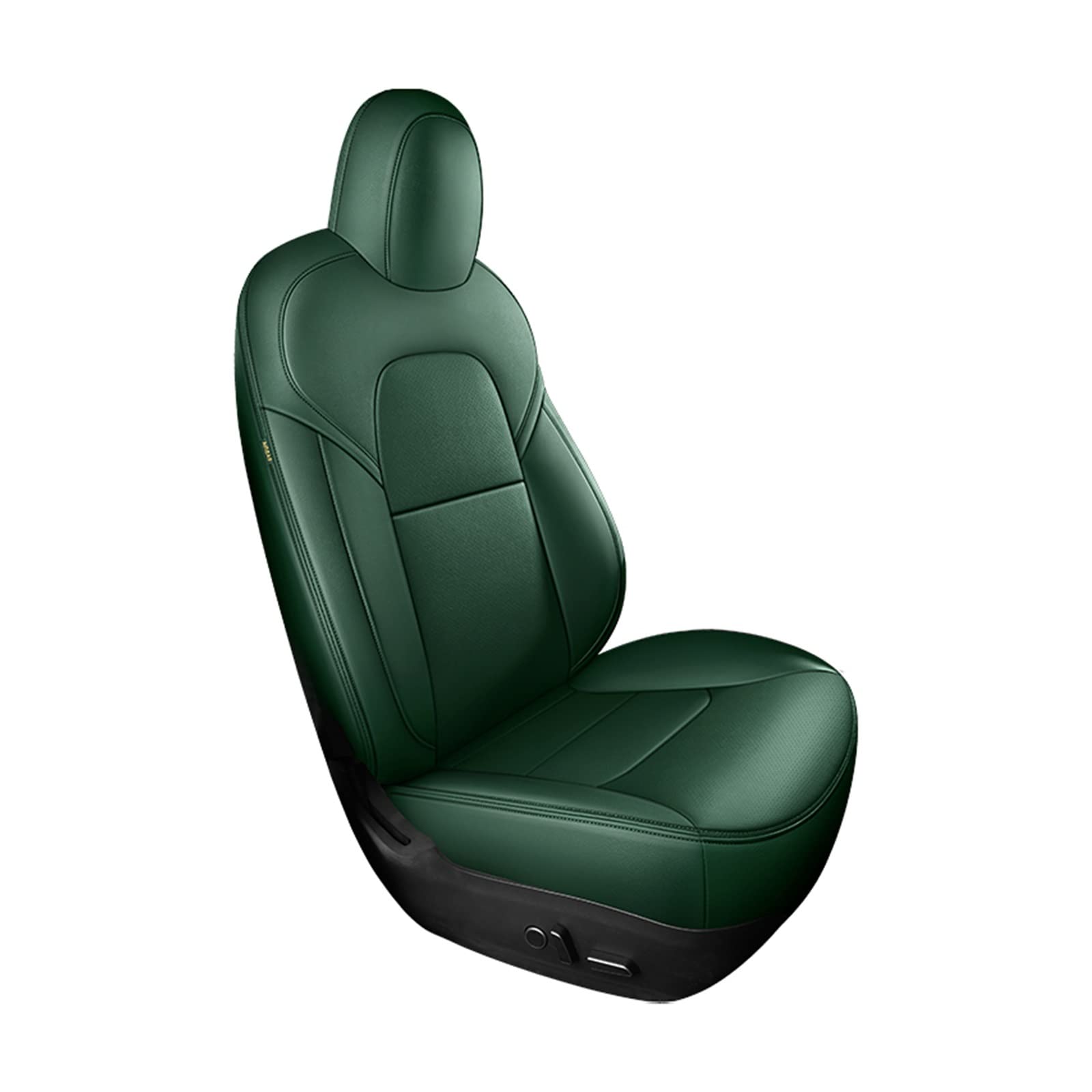 DKPMWD Auto-Sitzbezug Maßgeschneiderte Autositzbezug-Zubehör Für Tesla Für Modell 3 360-Grad-vollständig Abgedeckter Surround-Sitzschutz Aus Echtem Leder Autositzbezüge(5pcs Green Set) von DKPMWD