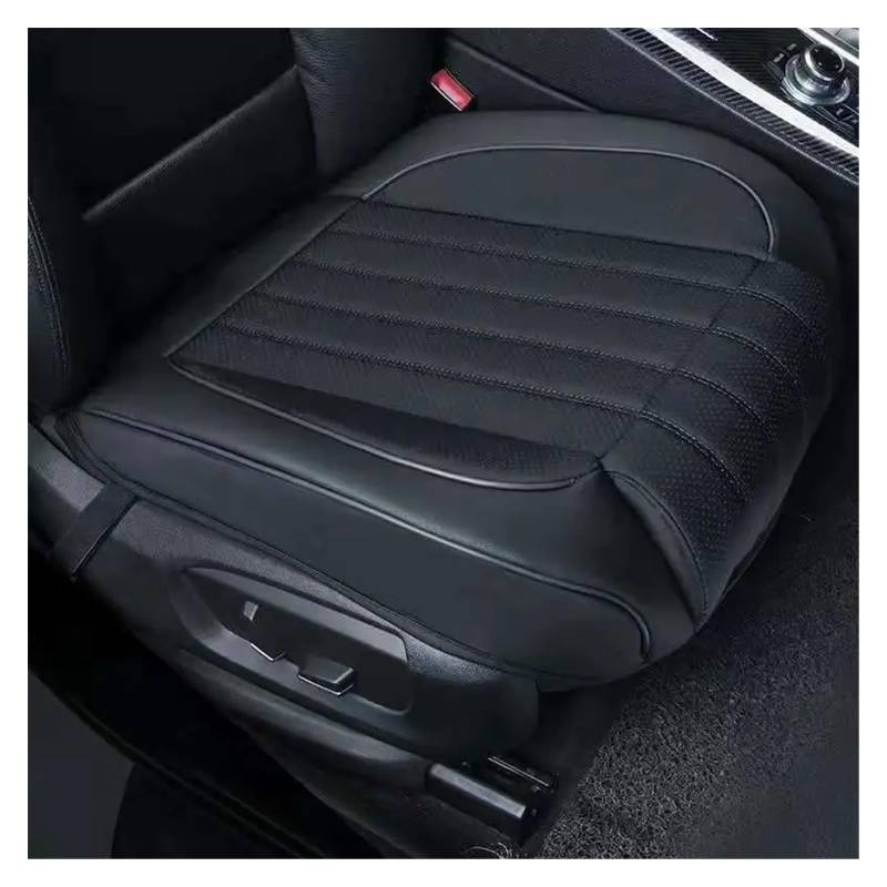 DKPMWD Auto-Sitzbezug PU Leder Auto Sitz Abdeckung Luxus Auto Sitz Schutz Kissen Bein Unterstützung Verlängerung Nicht-Slip Matte Auto Zubehör Universal Größe Autositzbezüge(Black 1pcs) von DKPMWD