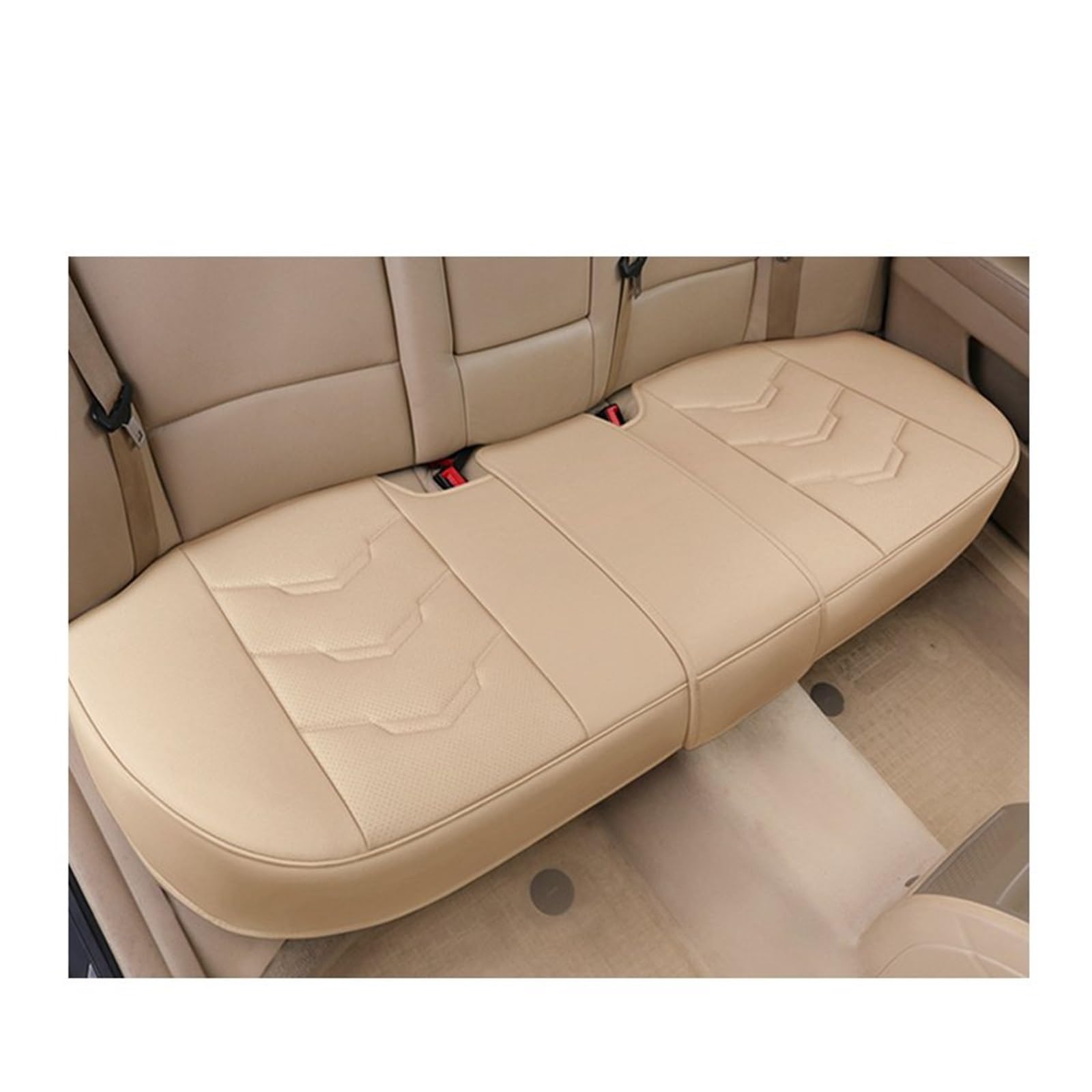 DKPMWD Auto-Sitzbezug PU Leder Auto Sitz Abdeckung Surround Abdeckung Kissen Vier Jahreszeiten Universal Auto Sitze Protector Stuhl Matte Innen Automotive Waren Autositzbezüge(1pc Rear beige) von DKPMWD