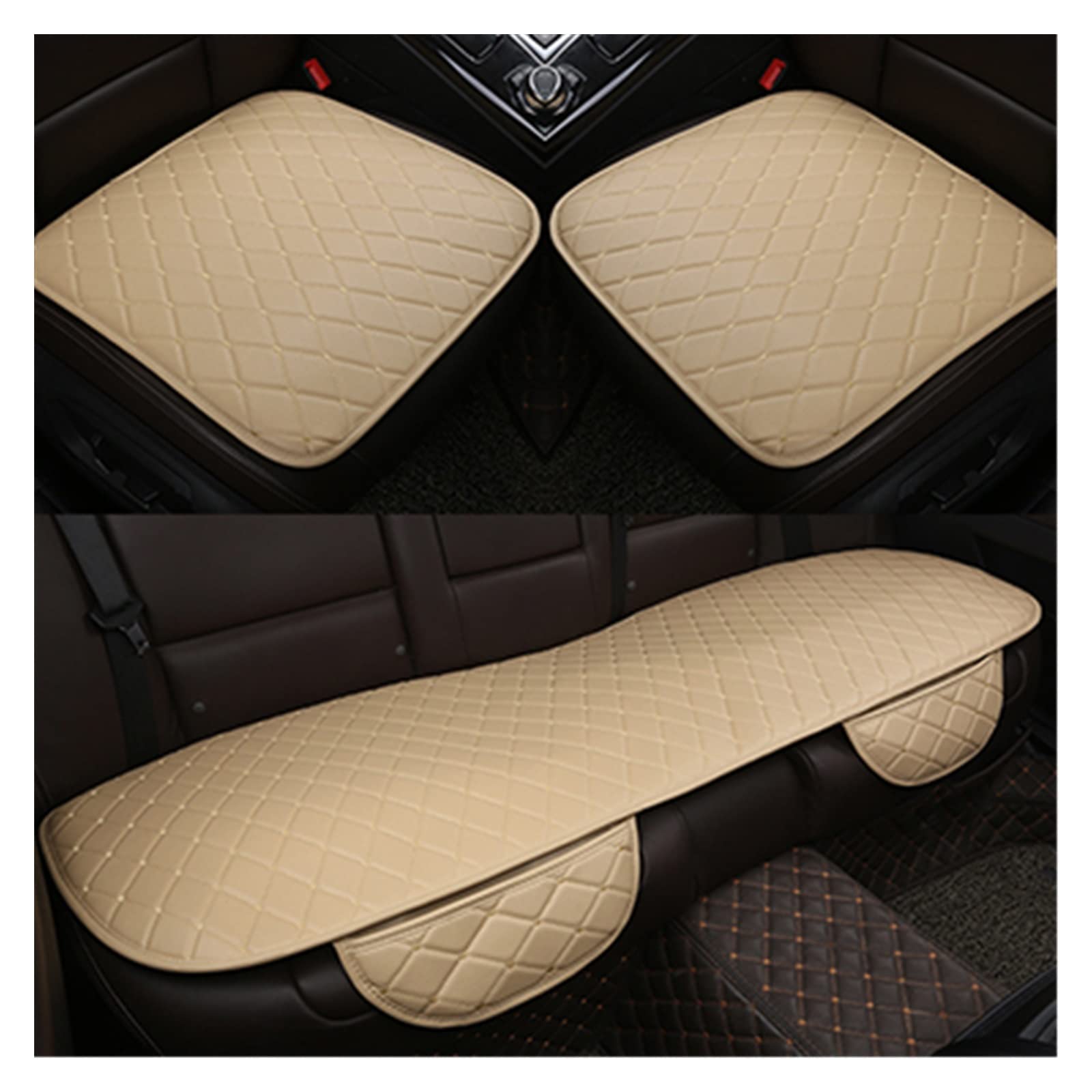 DKPMWD Auto-Sitzbezug PU-Leder Autositzbezüge Autositzbezug Für Q5 Q2 Q3 Q7 Q8 S1 S4 S5 S6 SQ5 RS3 RS4 RS5 RS6 Für TT Autozubehör Autositzbezüge(Beige) von DKPMWD