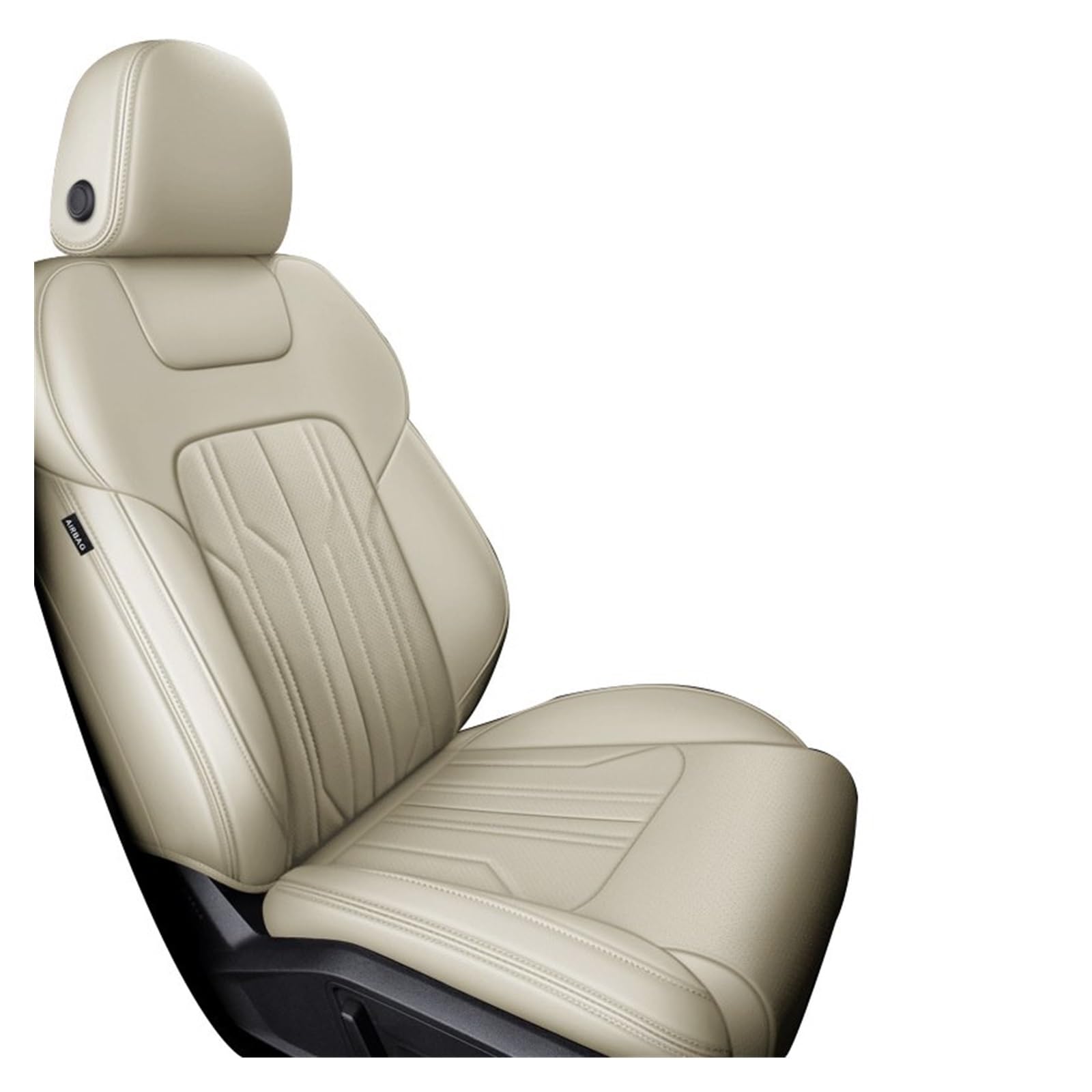 DKPMWD Auto-Sitzbezug Passende Autositzbezüge Individuell Für FIAT 500 2011 2012 2013 2014, Luxuriöses, Wasserdichtes, Atmungsaktives Kunstleder Autositzbezüge(Beige) von DKPMWD