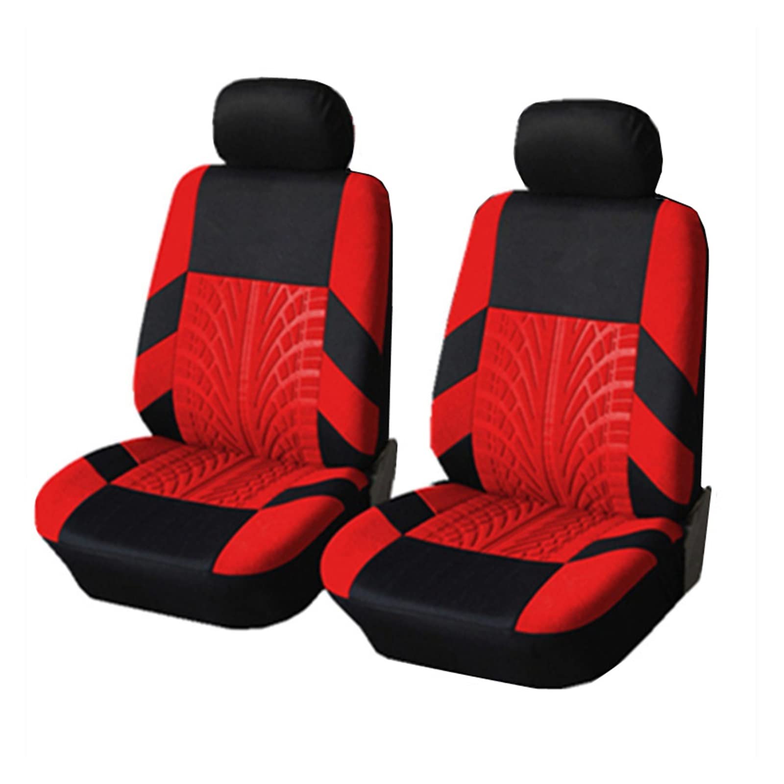 DKPMWD Auto-Sitzbezug Stickerei-Autositzbezug-Set Passend Die Meisten Autos Bezüge Mit Reifenspur-Detail-Styling Universeller Autositzschutz Autozubehör Autositzbezüge(Front seat-Red) von DKPMWD