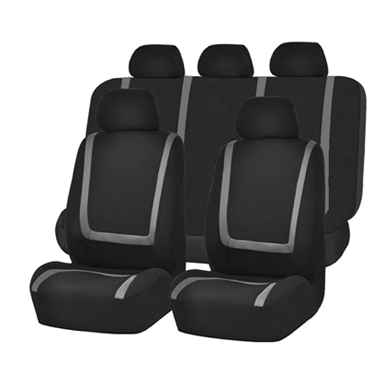 DKPMWD Auto-Sitzbezug Stoff Autositzbezug Autozubehör 2 Stück Für Mitsubishi Für Lancer 9 10 Für Mirage Für Montero Für Space Für Star Autositzbezüge(9pcs Set Gray) von DKPMWD